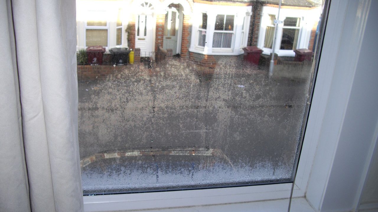 Misted double glazing